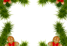 Marco de pino de Navidad con adornos de pan de jengibre Imagen de imágenes prediseñadas 220x150 - Marco de pino de Navidad con adornos de pan de jengibre Imagen de imágenes prediseñadas