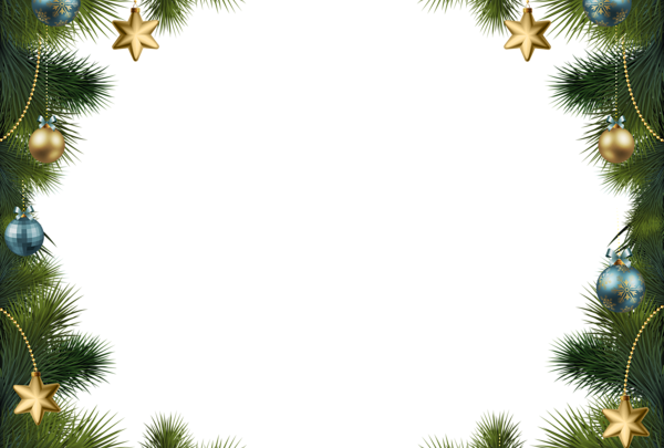 Marco de pino navideño con adornos 600x405 - Marco de pino navideño con adornos