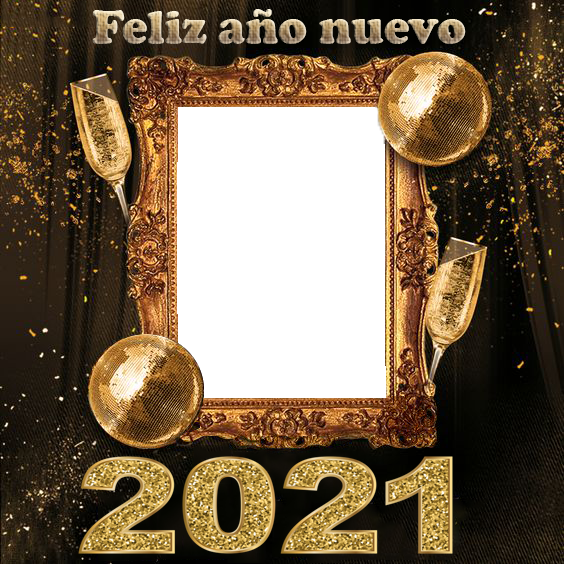 feliz ano nuevo 2021 marco de fotos dorado - feliz año nuevo 2021 marco de fotos dorado