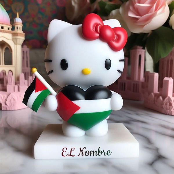 Añade tu nombre en imagen de Hello Kitty y Palestina