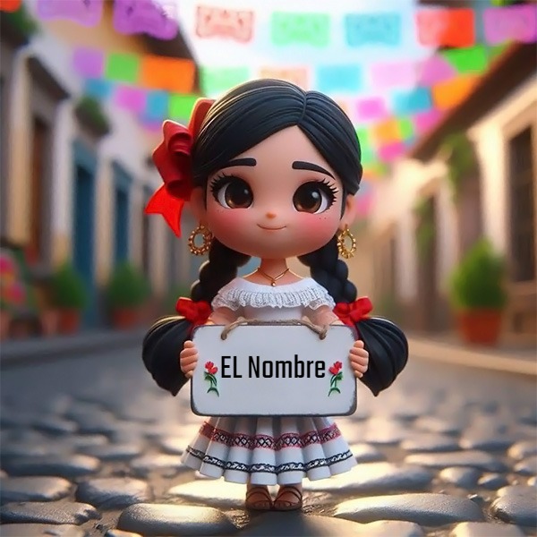 Añade tu nombre en una dulce foto tradicional mexicana