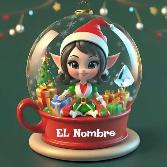 Escribe tu nombre en foto de duende navideño para perfil