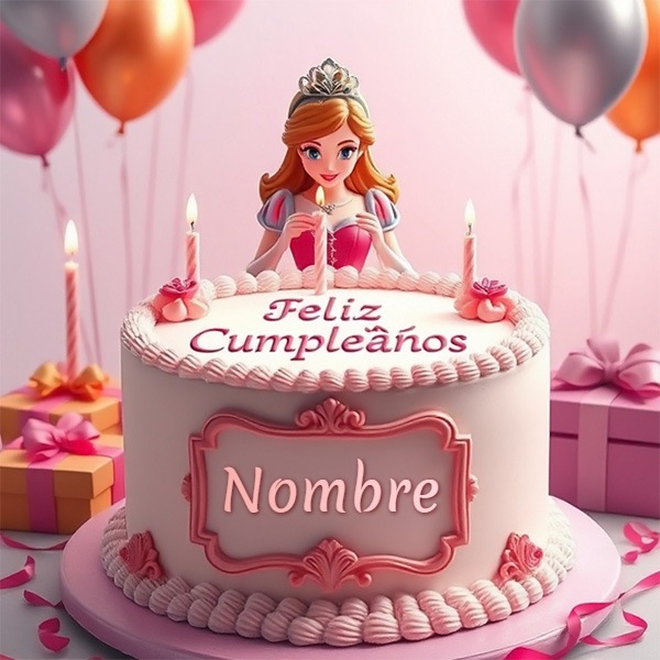 Agrega tu nombre en pastel de cumpleaños con Aurora