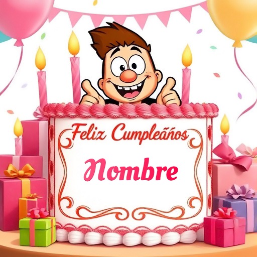 Agrega tu nombre en pastel de cumpleaños con Carlitos