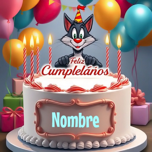 Agrega tu nombre en pastel de cumpleaños con Silvestre