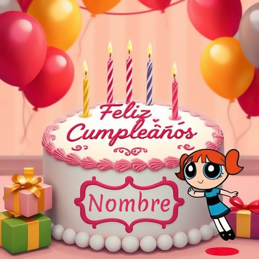 Escribe tu nombre en pastel de cumpleaños con Bombón