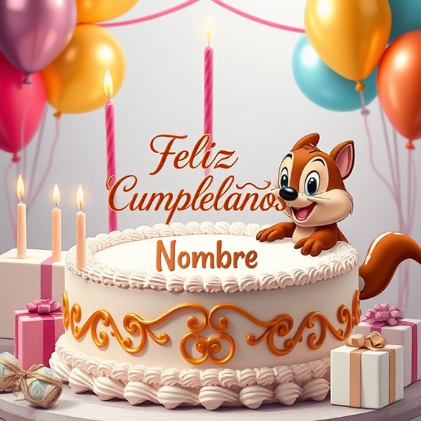 Escribe tu nombre en pastel de cumpleaños con Chip