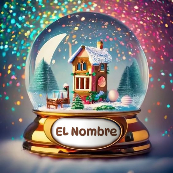 Escribe tu nombre en un globo de nieve mágico