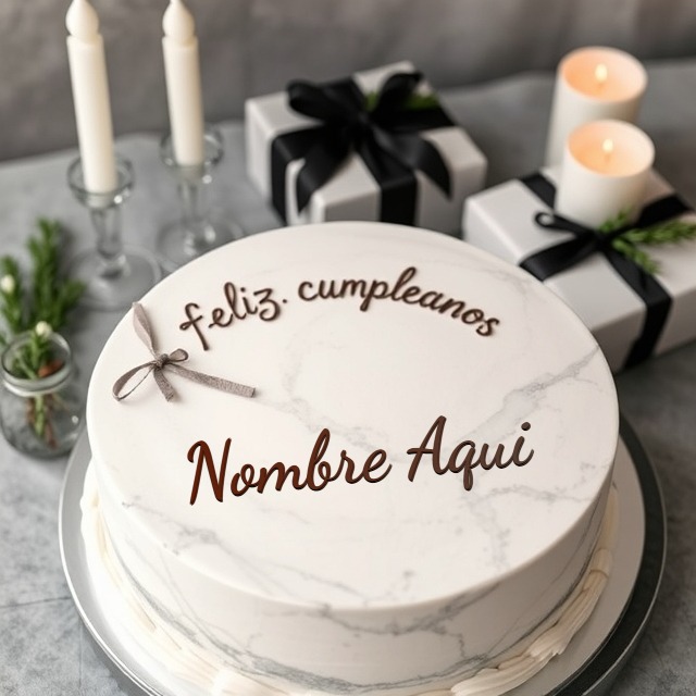 Escribe tu nombre en un pastel minimalista y romántico