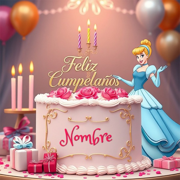 Personaliza tu pastel de cumpleaños con Cenicienta