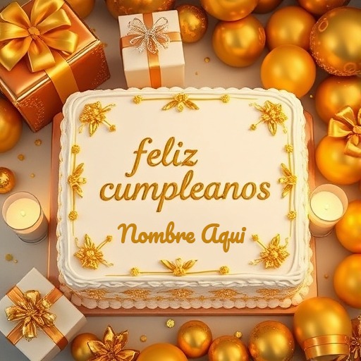 Personaliza tu tarta de cumpleaños con detalles dorados