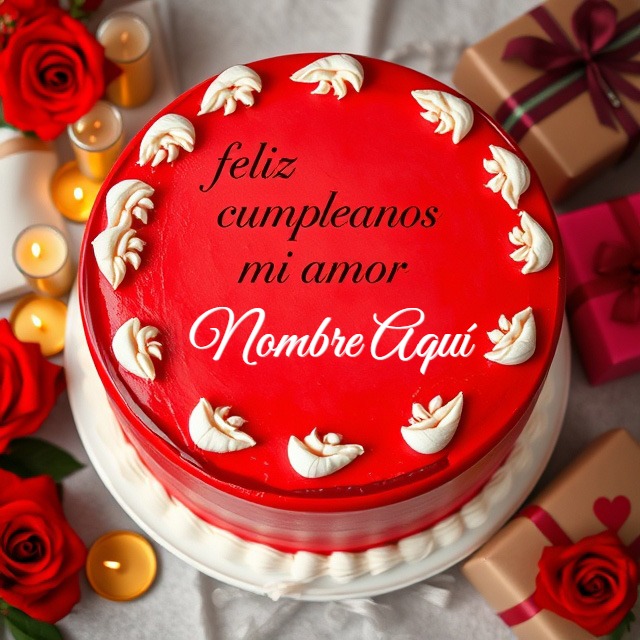 Personaliza un pastel romántico con tu nombre