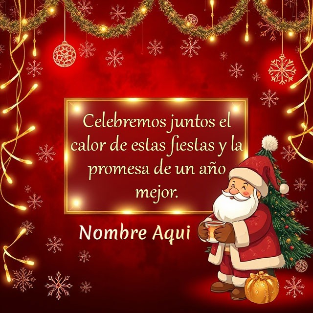 Agrega nombre en foto: Navidad y Año con calor