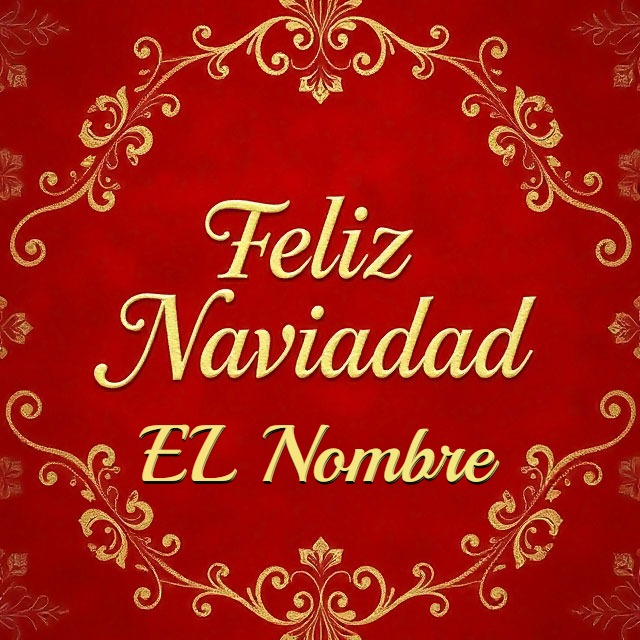 Añade tu nombre en Feliz Navidad con un elegante diseño rojo