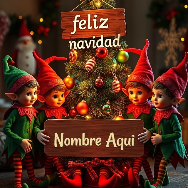 Añade tu nombre en el árbol navideño con duendes