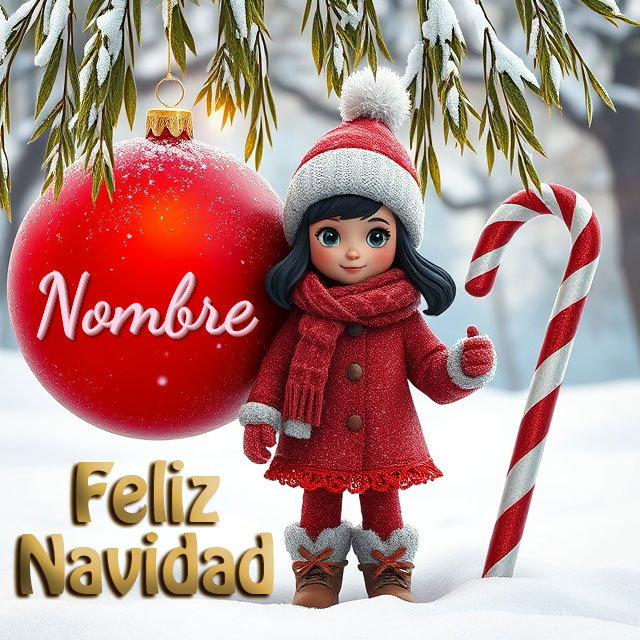 Añade tu nombre en la imagen de Feliz Navidad