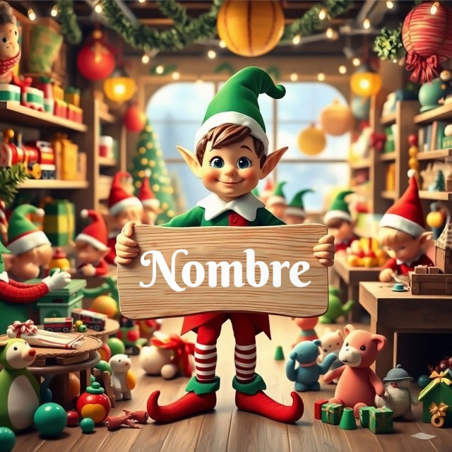 Añade tu nombre en una foto de Navidad con un duende navideño