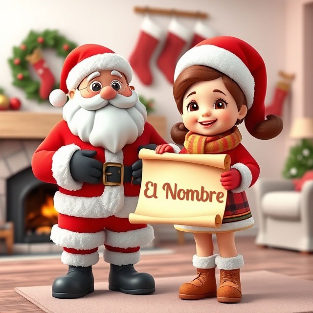 Escribe tu nombre en Feliz Navidad con Santa Claus