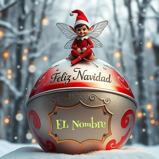 Escribe tu nombre en Feliz Navidad con duende mágico