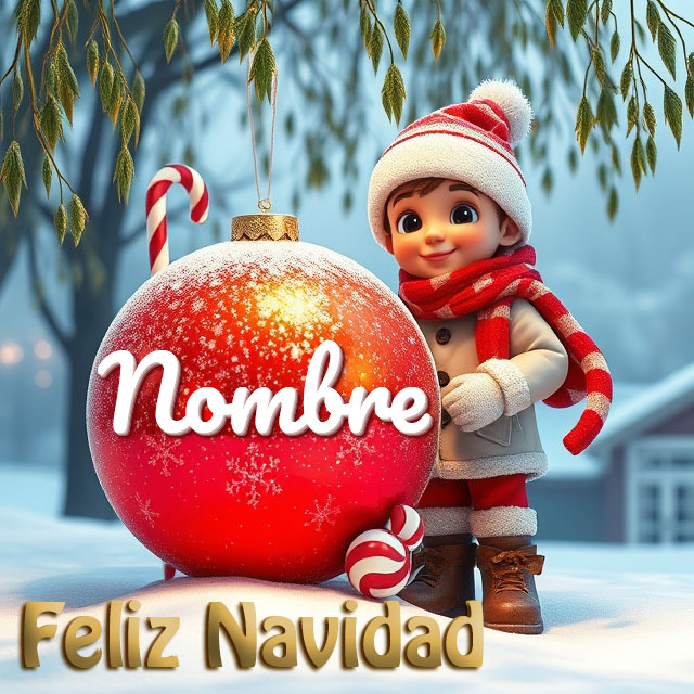 Escribe tu nombre en la tarjeta de Feliz Navidad