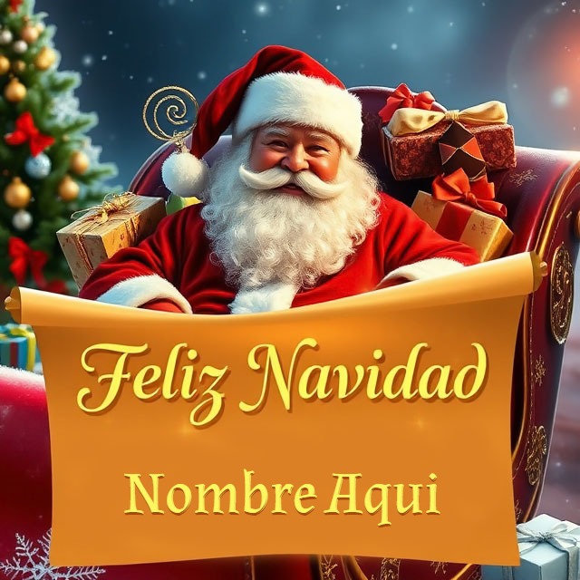 Escribe tu nombre en un mensaje navideño con Santa Claus