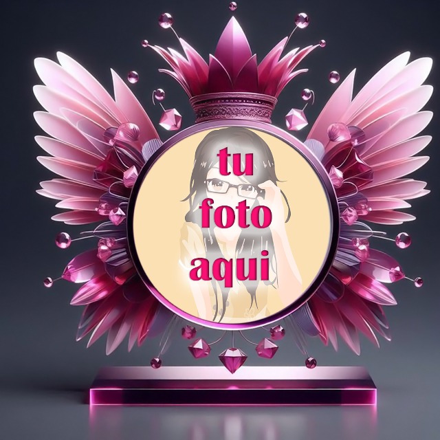 Marco Personalizado Rosa con Joyas para Fotos de Perfil