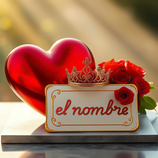 Personaliza tu amor con un corazón rojo y romántico